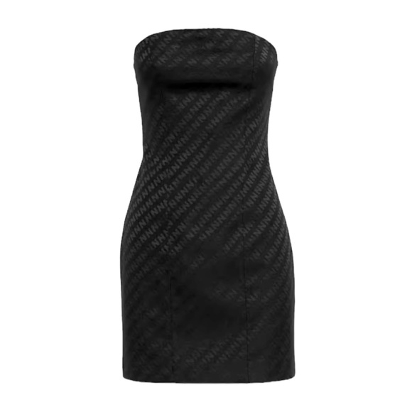Nakedvice Dresses & Skirts - Nakedvice Neva Black Monogrammed Strapless Mini Tube Dress size XS